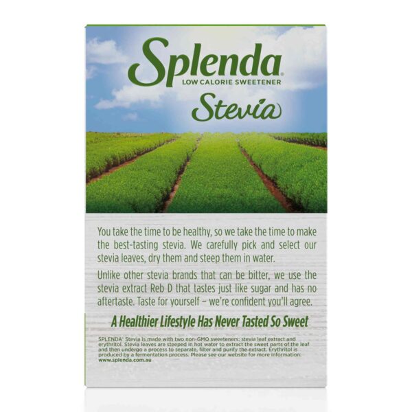 Splenda Stevia Sweetener Packets - Back
