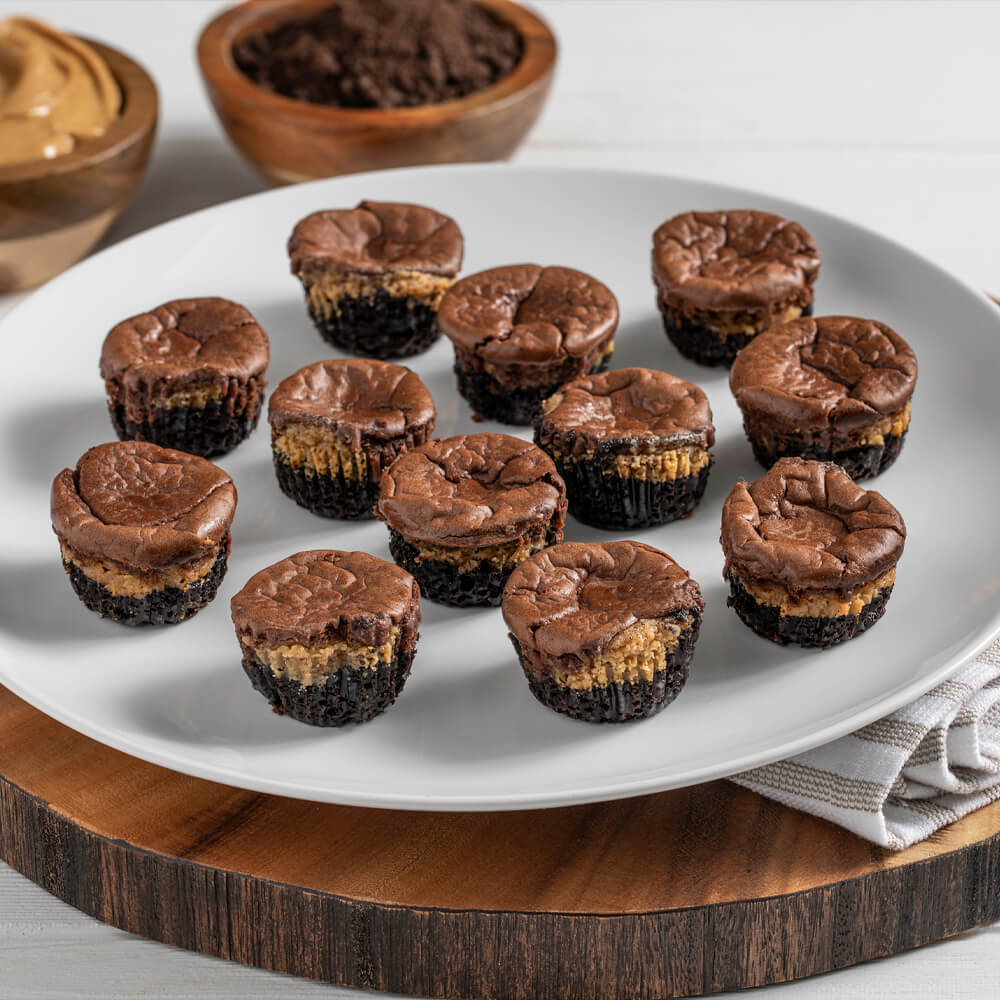 Mini Chocolate Peanut Butter Cheesecakes | Low Sugar Recipe