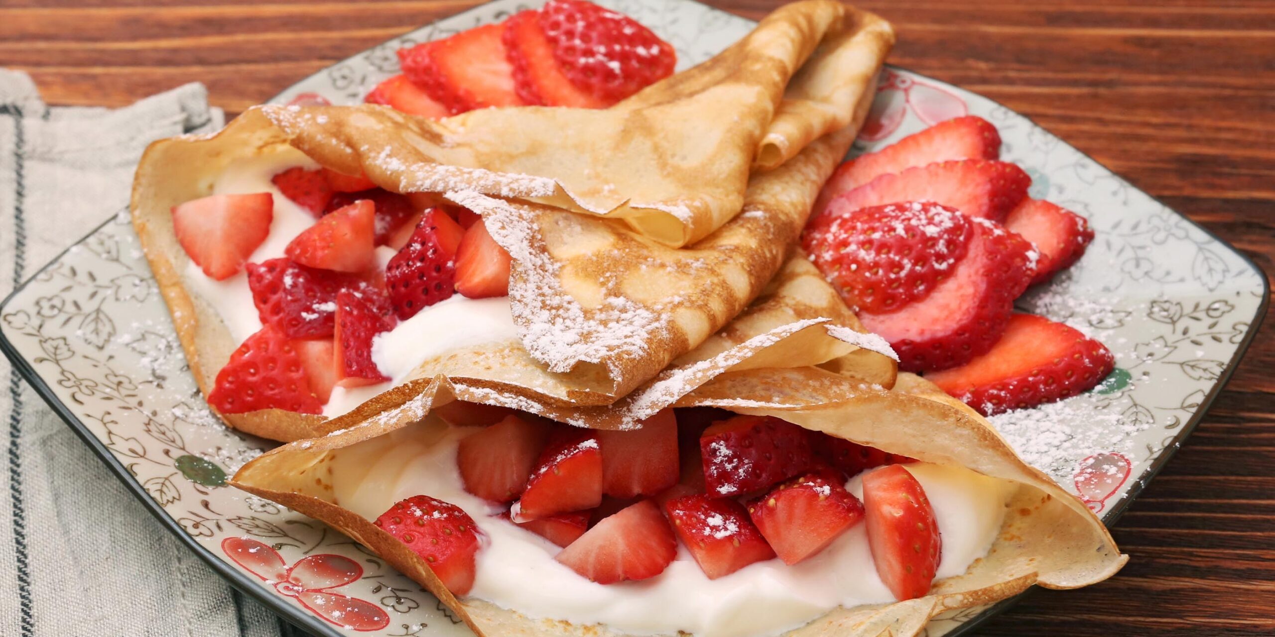 Strawberry and Yoghurt Crepes | Low Sugar Recipe