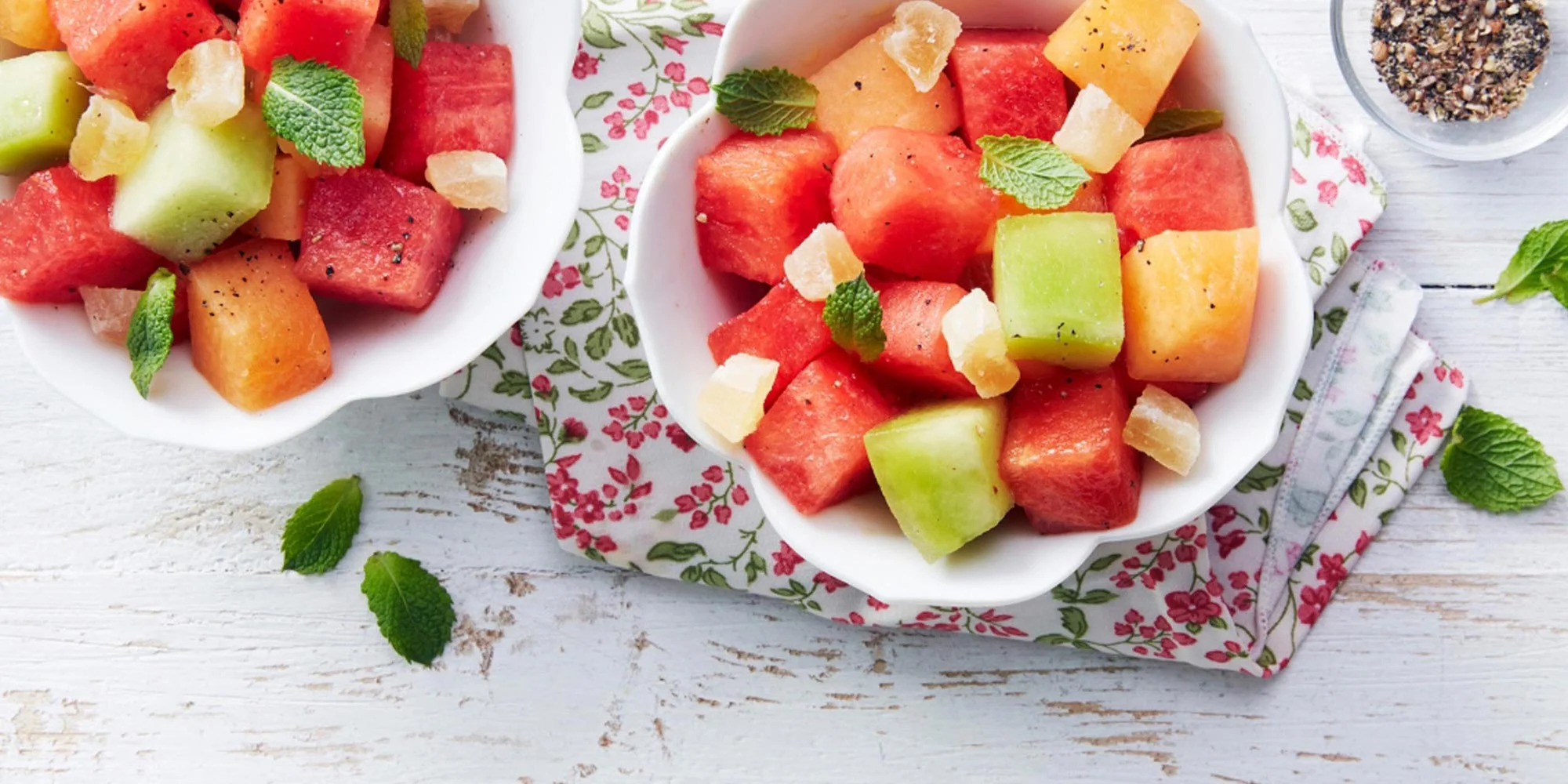 Summer Melon Salad with Orange Mint Dressing
