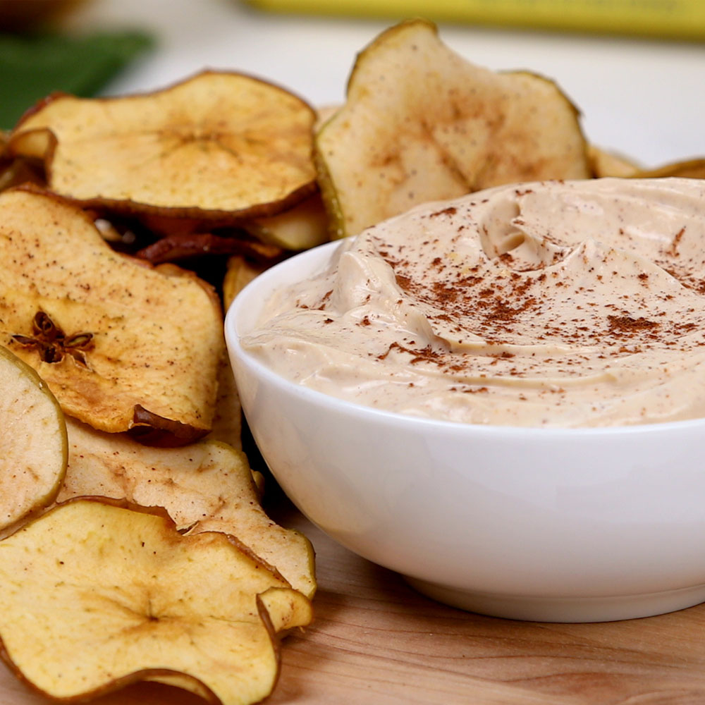 Cinnamon Apple Chips and Dip | Low Sugar Recipe