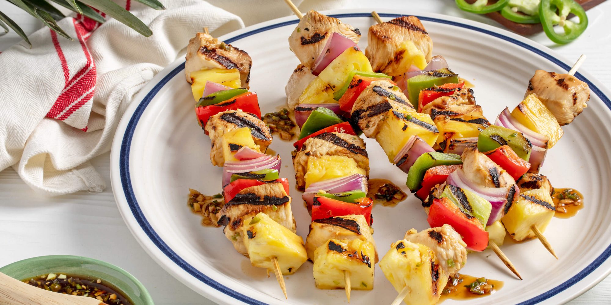 Grilled Hawaiian Chicken Kabobs