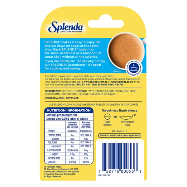 Splenda® Sweetener Minis 200 - Back