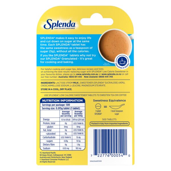 Splenda® Sweetener Minis 500 - Back