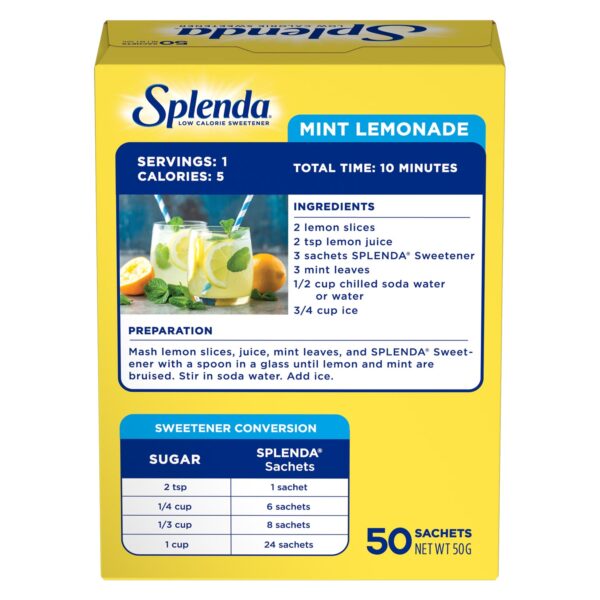 Splenda Sweetener Sachets 50ct. - Back
