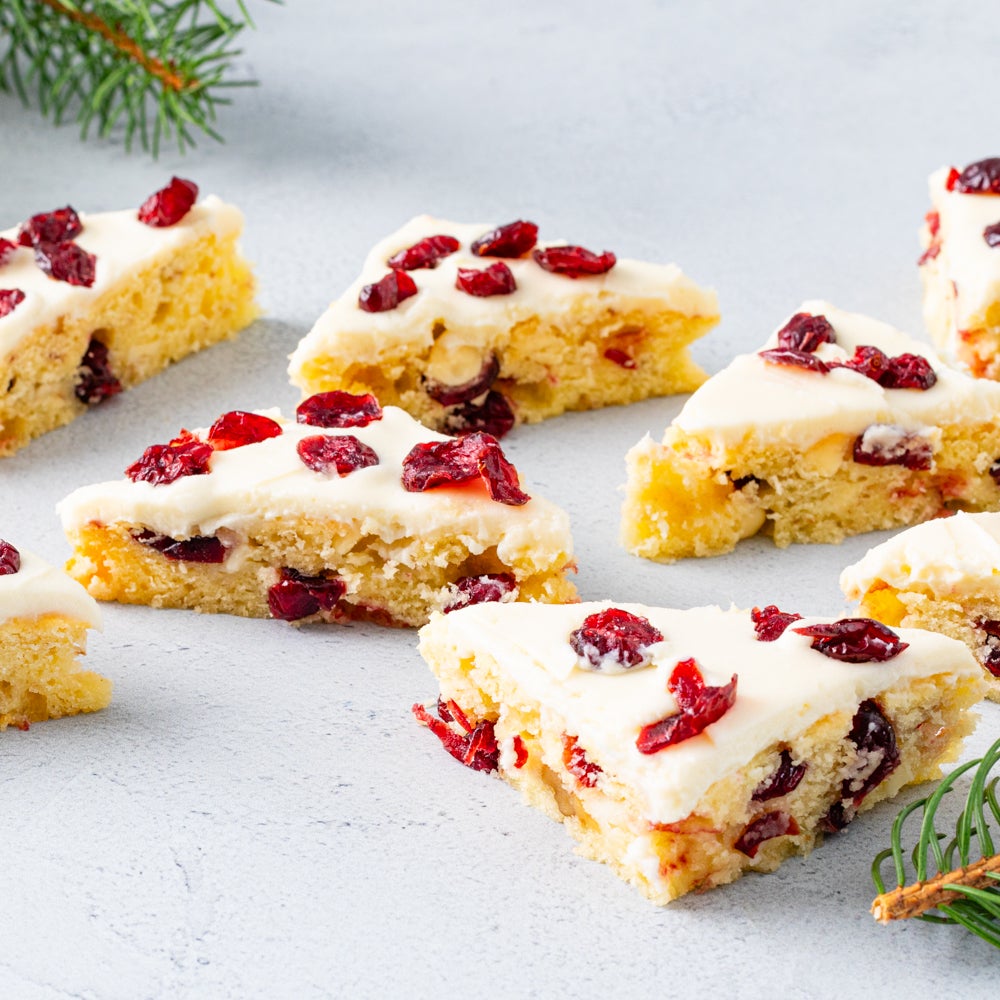 Cranberry Bars with Cream Cheese Frosting | Low Sugar Recipe